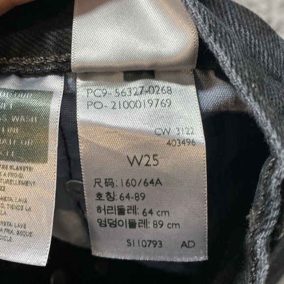 Levis | 501 Black Distressed Denim Shorts - W25 - High Rise - Picture 6 of 11